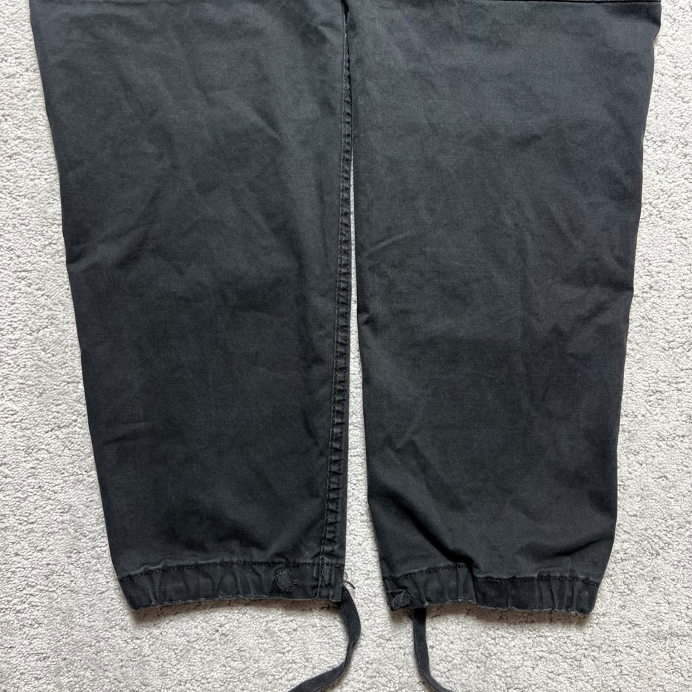 American Eagle Slim Lived-In Cargo Pants Mens 33x32 Black Faded Cotton Flex - Picture 13 of 14